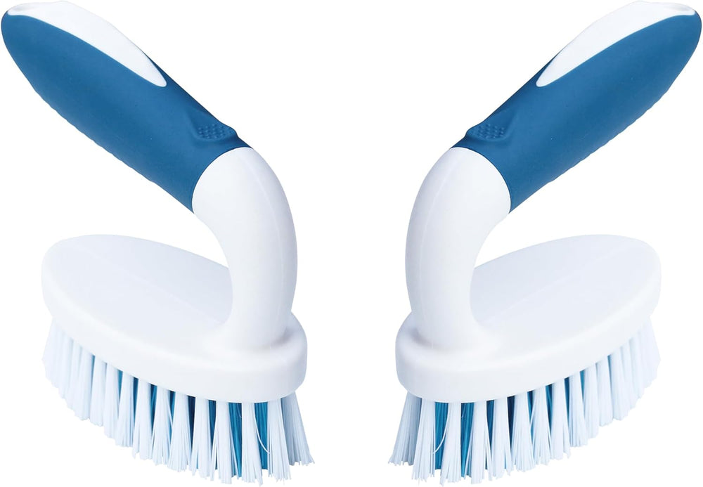 Scrub Brush, 2 Pack Household Cleaning Brushes with Stiff Bristles, Scrubbing Brush for Carpet, Shower, Bathtub, Kitchen, Pool Tile, Bathroom Scrubber, Small