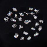 48Pcs Nail Crystal AB Rhinestones, Nail Diamonds Glass Metal Gems Jewels Stones for 3D Nails Art Decoration(24 Styles)