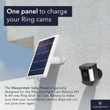 Solar Panel Compatible with Ring Spotlight Cam/Plus/Pro Battery, Stick up Cam/Pro & Outdoor Cam plus Battery - Continuous Power for Ring Surveillance Camera (1-Pack, White)