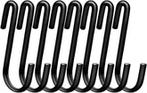 30 Pack 2.4 Inches S Hooks for Hanging on Wire Shelves, Black S Shaped Hanging Hooks Hangers Pan Holder Pot Wire Rack Hooks for Kitchenware Spoons Pans Pots Utensils Jeans Bags Towels Plants,