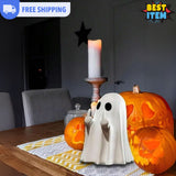 1Pc Halloween Ghost Statue Funny Middle Finger Resin Ghost Statue Hallowen Decor