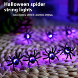 LED Purple Spider Lighting Chain Halloween Decoration Light
