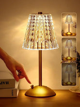 Table Lamps, Dimmable Crystal Table Lamp 3 Colors LED Gold Lamp,Touch Lamp Diamond Crystal Lamp, Rechargeable Small Lamp, Cordless Lamp Bedside Lamp for Bedroom Living Room Bathroom Hotel Bar