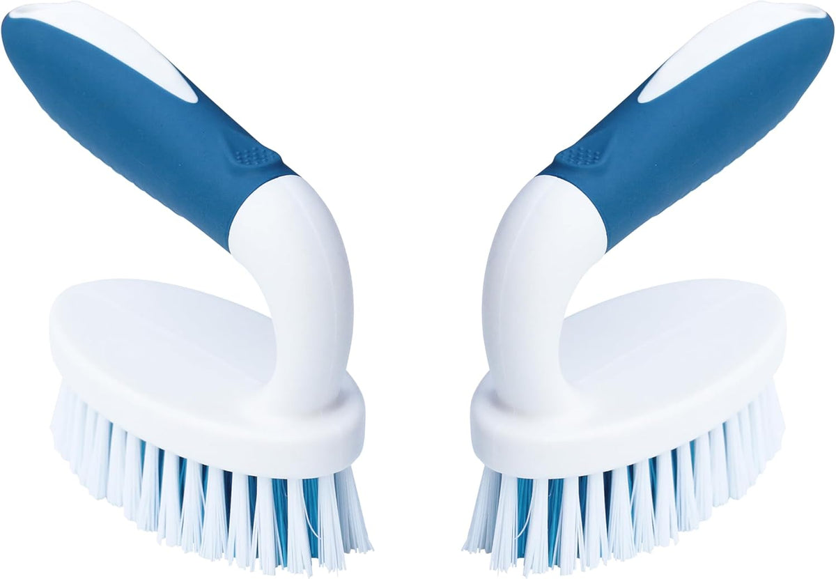 Scrub Brush, 2 Pack Household Cleaning Brushes with Stiff Bristles, Scrubbing Brush for Carpet, Shower, Bathtub, Kitchen, Pool Tile, Bathroom Scrubber, Small