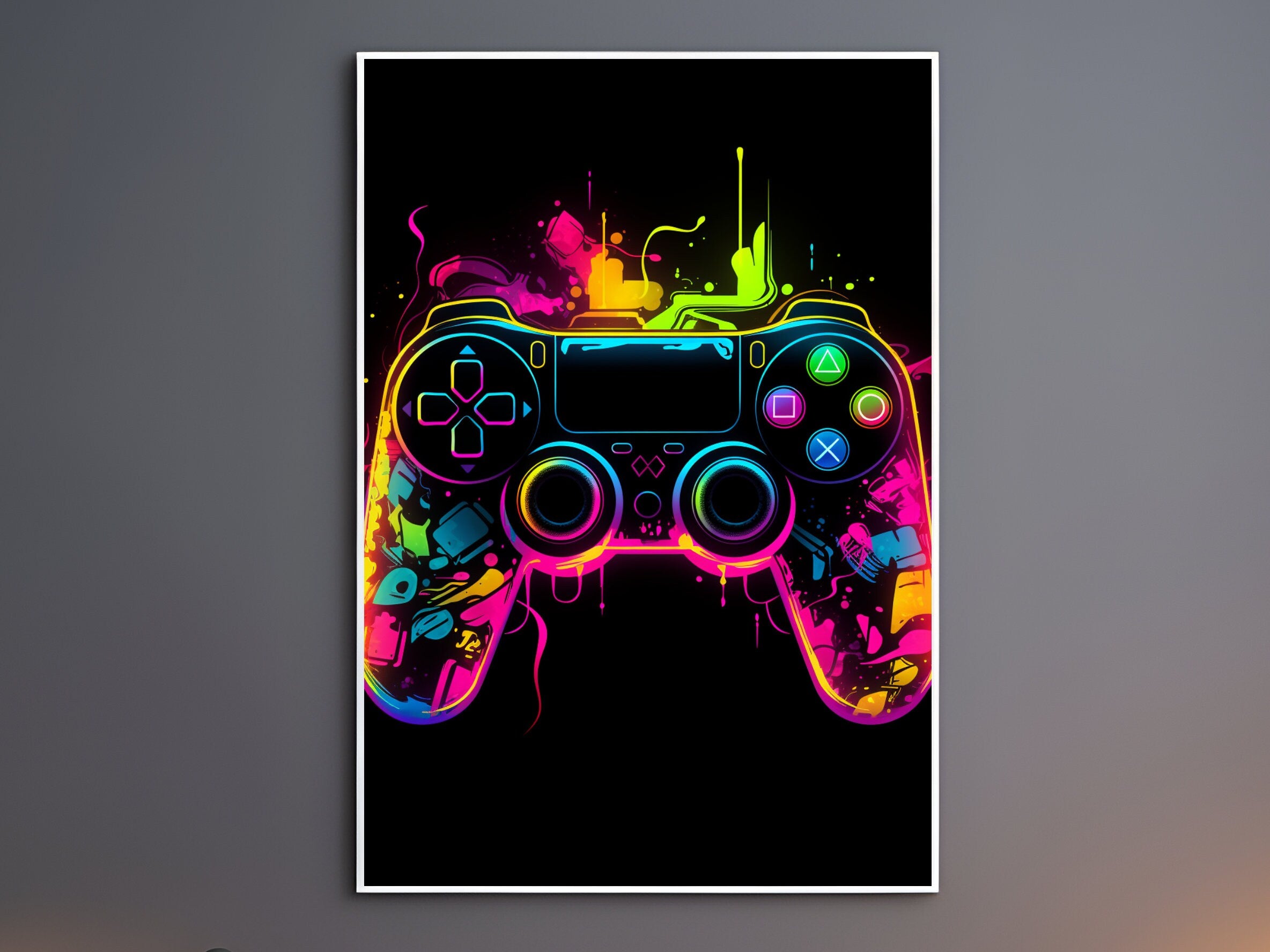 Gaming Poster Neon Gaming Prints Gaming Wall Art Gaming Room Decor Gamer Gift Gaming Posters Neon Boys Bedroom Decor Video Game Print Gaming