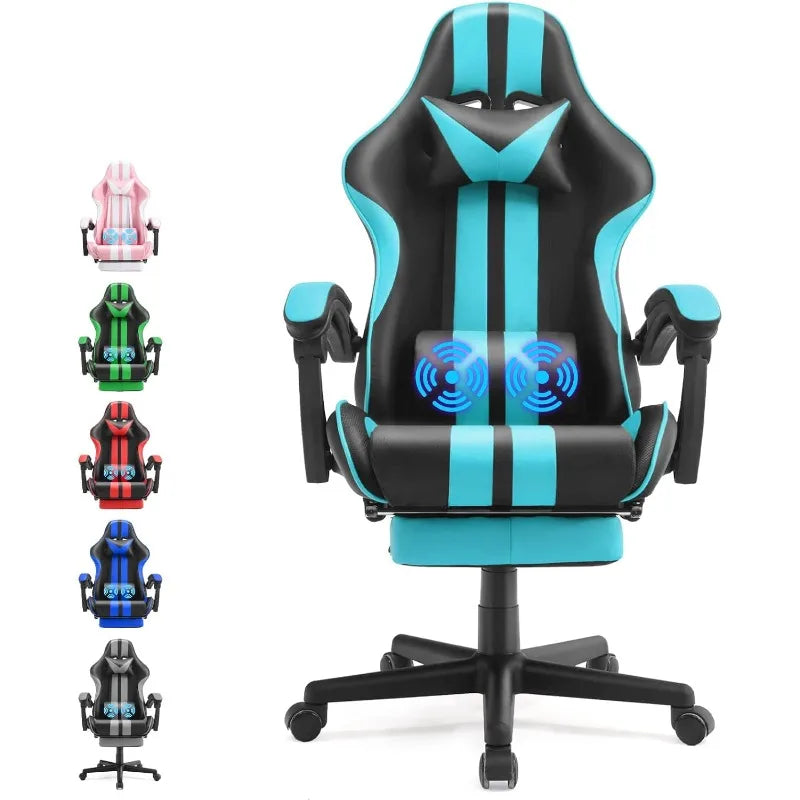 Ferghana Miami Blue Gaming Chair, Gamer Chair, PC Gaming Chair, Ergonomic Gaming Chair, Computer Gaming Chair,Blue