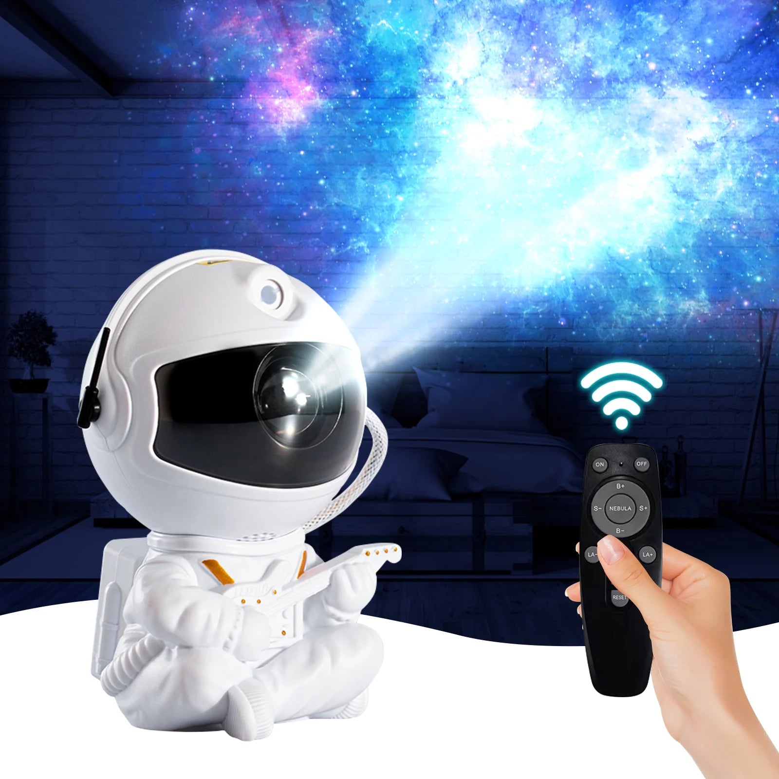 Astronaut Galaxy Projector, Starry Sky Nebula Projection Night Light with Remote Control and Timer, Suitable for Bedroom and Party Decoration