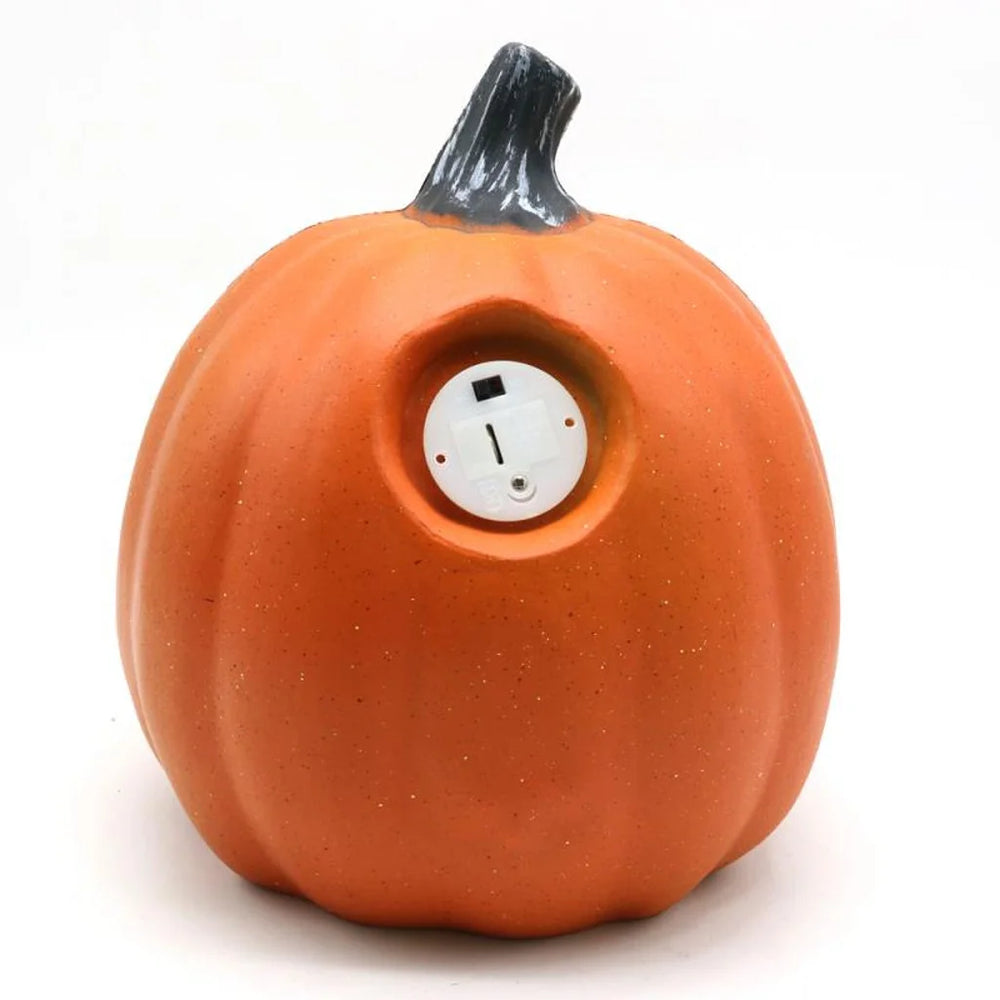 Halloween Pumpkin LED Light Lamp Creative Lantern Home Props Pumpkin Bar Horror Halloween Decorations Light up Pumpkin 3D Fall Resin Pumpkin Battery Operated Orange