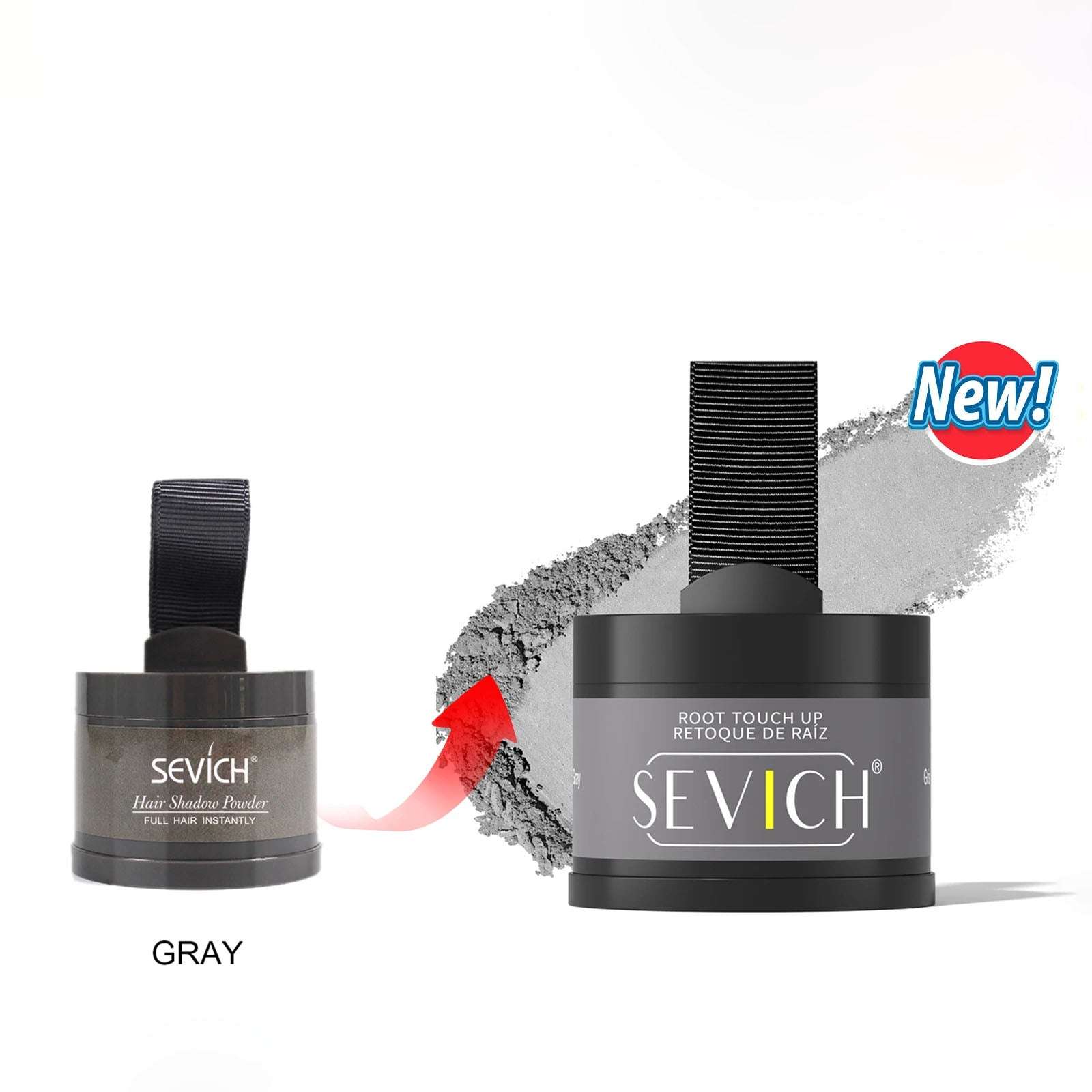 Gray Hairline Powder - Instant Coverage | 14-Hour Wear in redesigned packaging for mature hair coverage and natural blending.