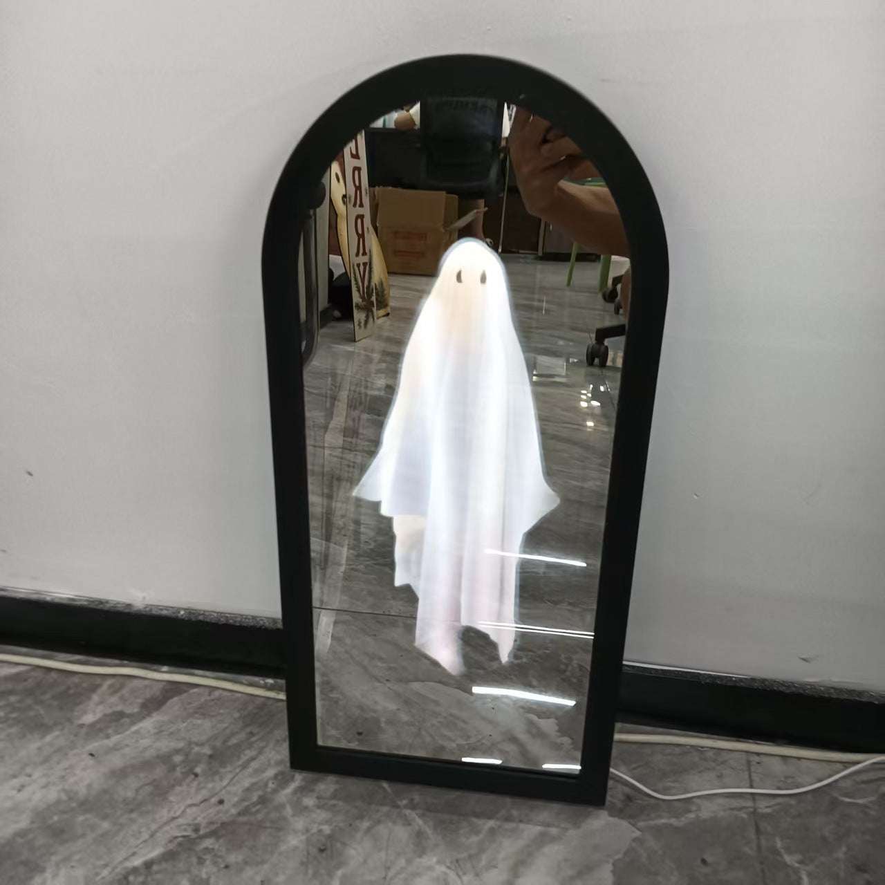 Ghost Holographic Mirror Halloween Decoration
