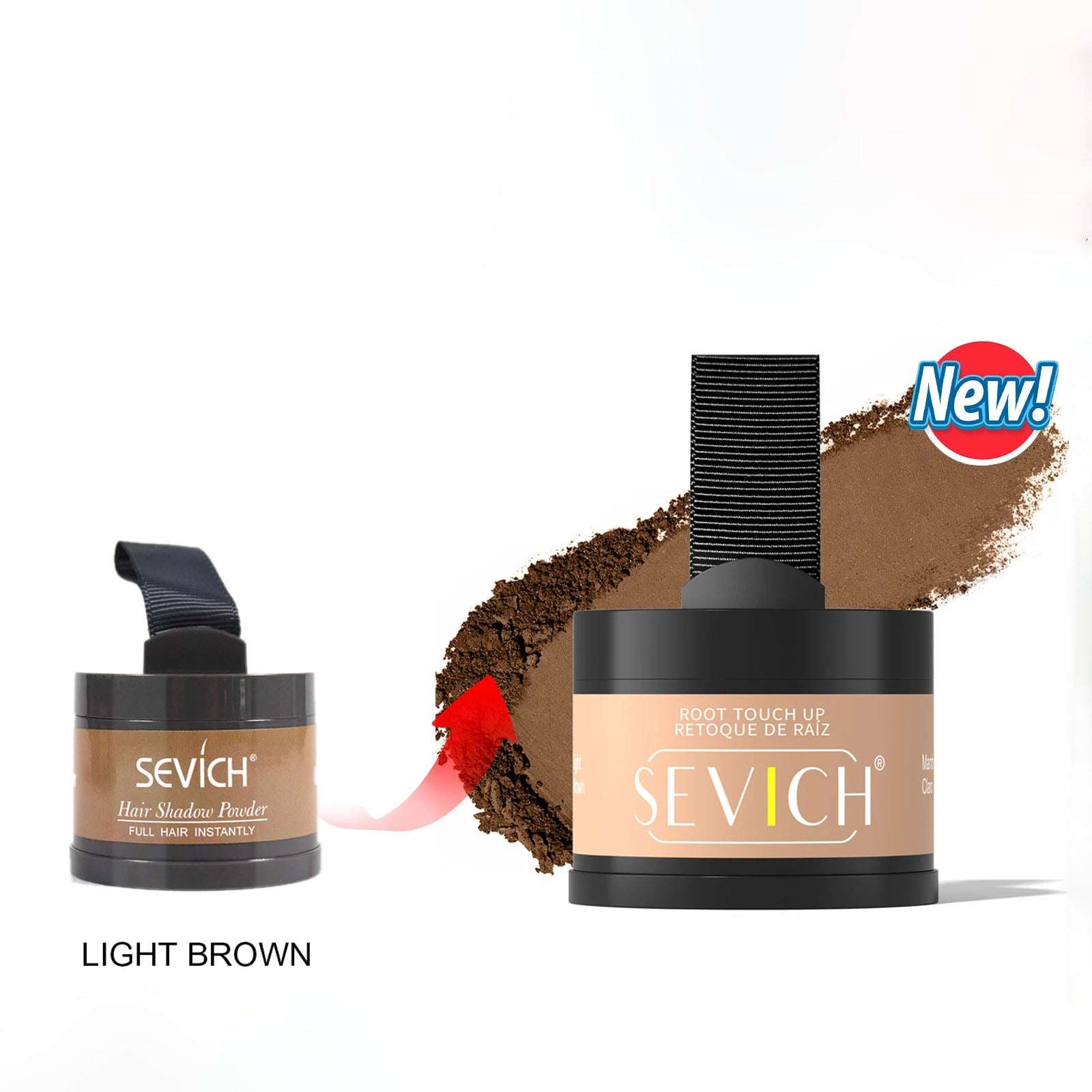 Light Brown Hairline Powder - Instant Coverage | 14-Hour Wear with improved formula and packaging for subtle root coverage.