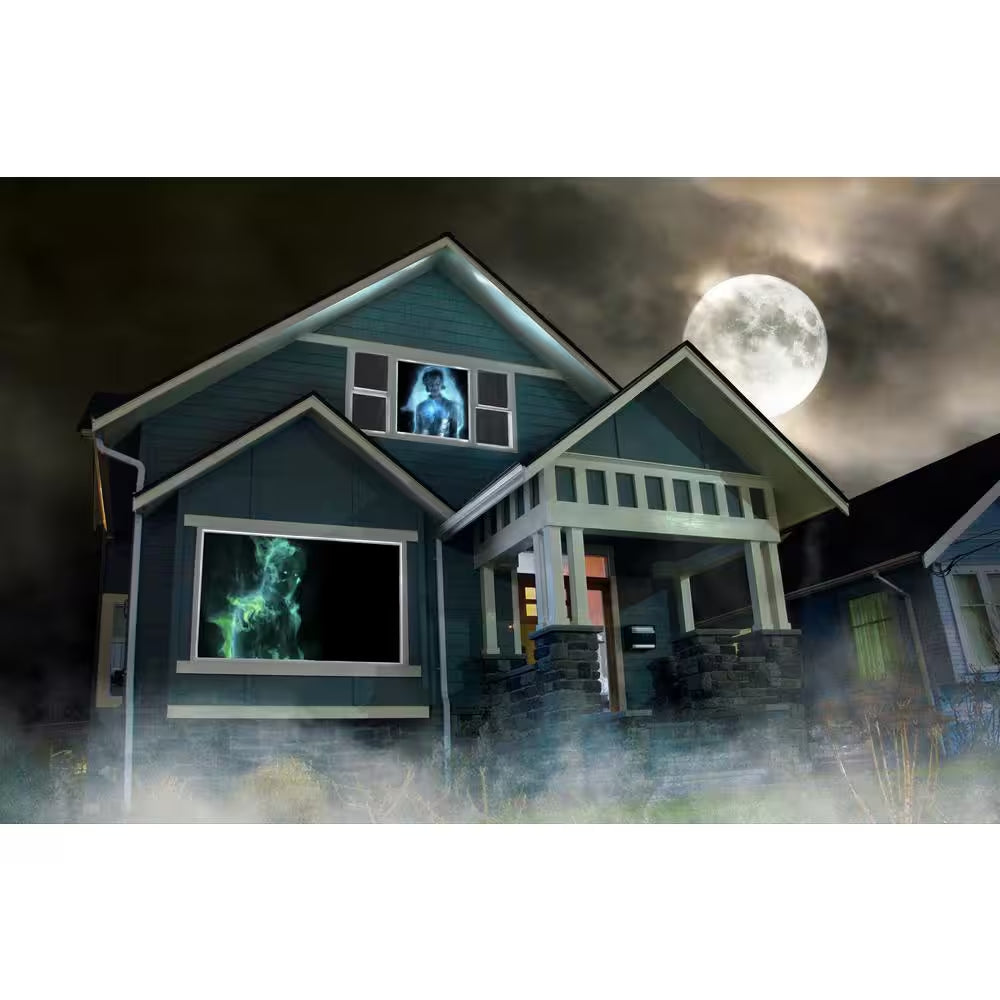 USB Projector Kit-Atmosfx Ghostly Apparitions I USB Projector 5.5 Ft. X 9 Ft. L Gray Holographic Screen