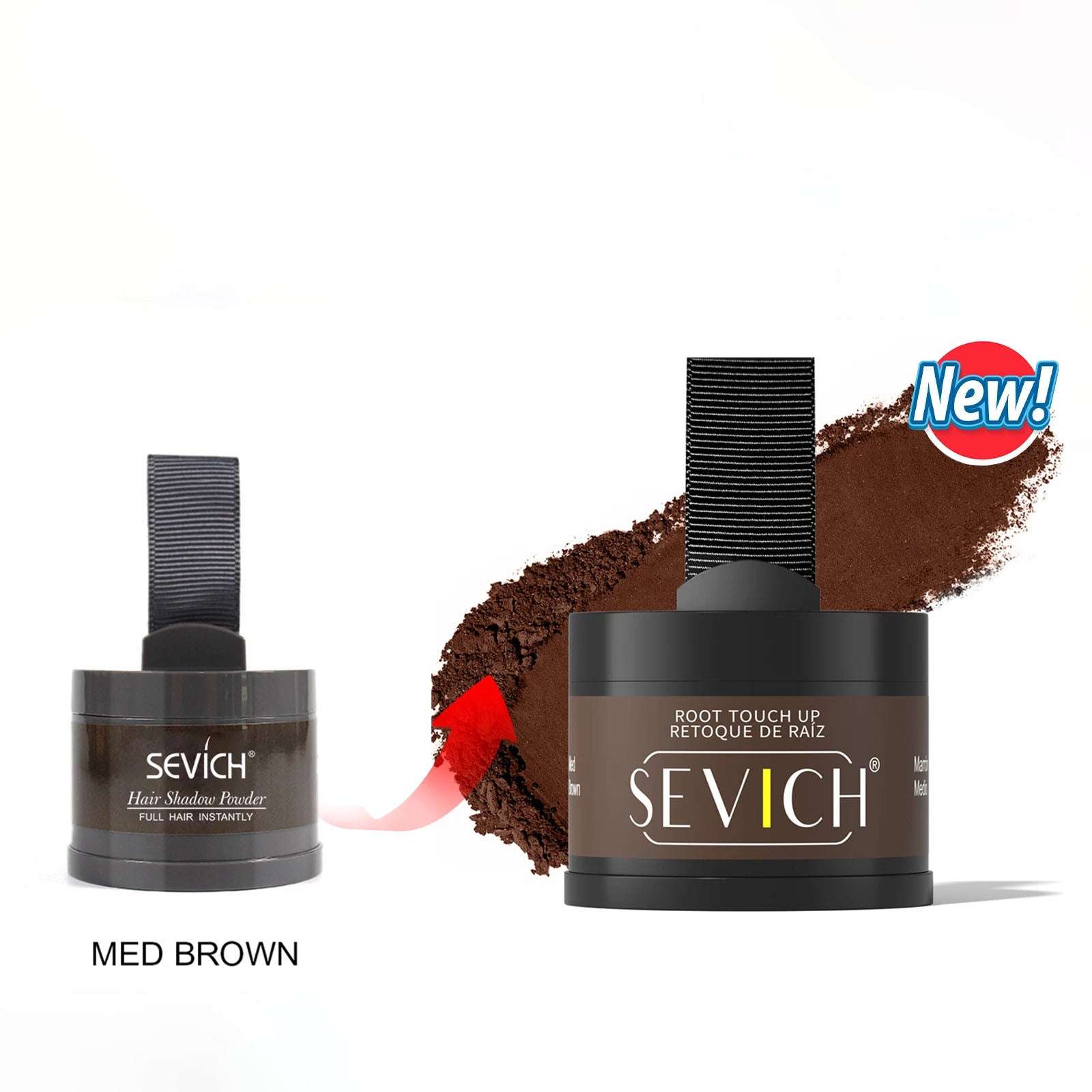 Med Brown Hairline Powder - Instant Coverage | 14-Hour Wear with enhanced applicator for quick and even root touch-up.