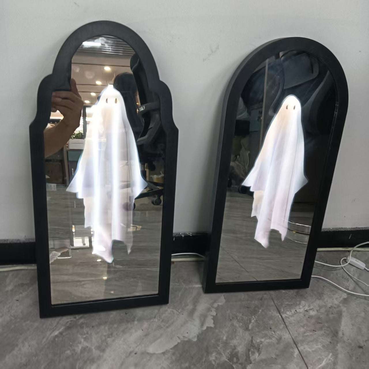 Ghost Holographic Mirror Halloween Decoration