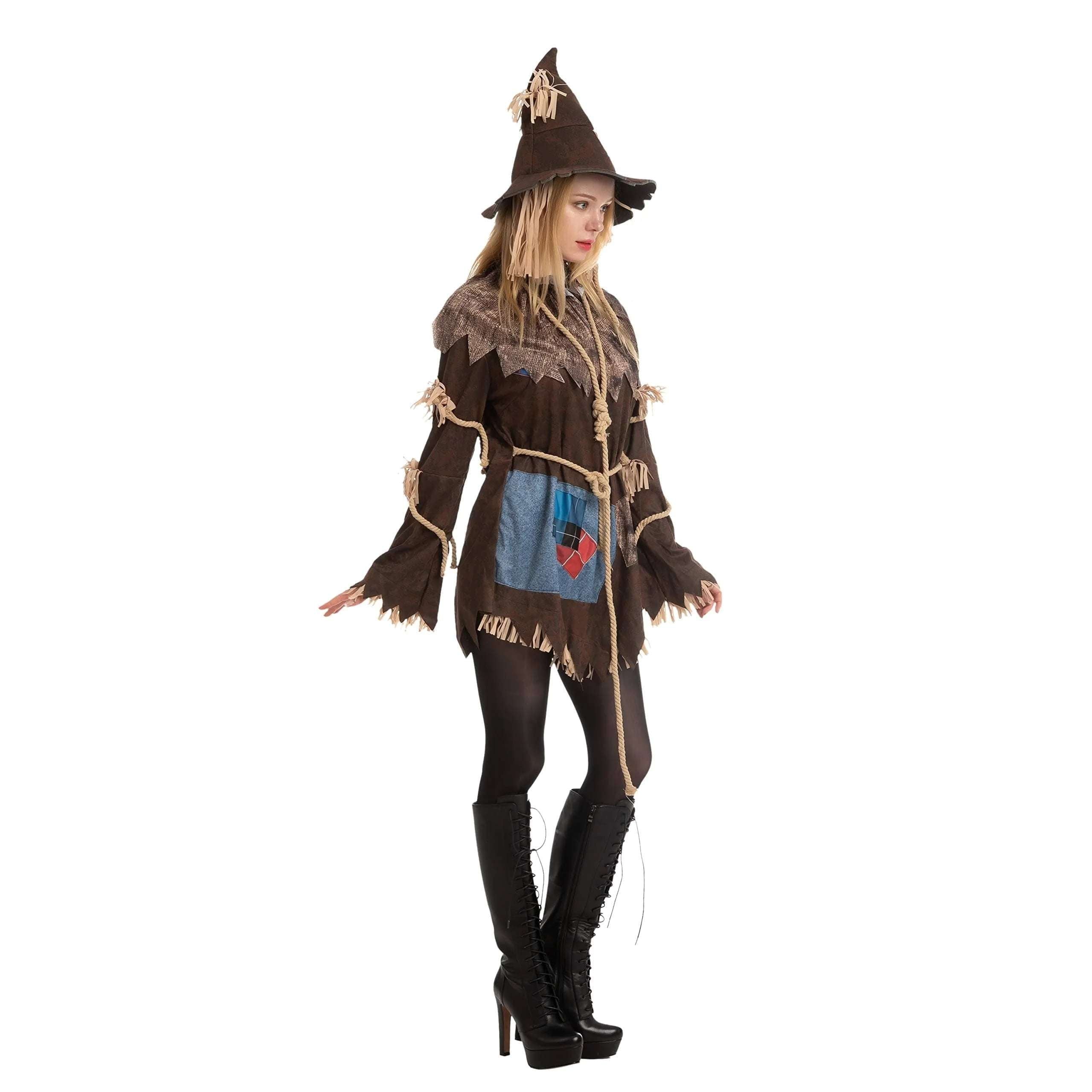 Scary Scarecrow Costume for Adult Women Halloween Dress up Party Cosplay