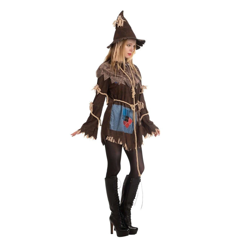 Scary Scarecrow Costume for Adult Women Halloween Dress up Party Cosplay