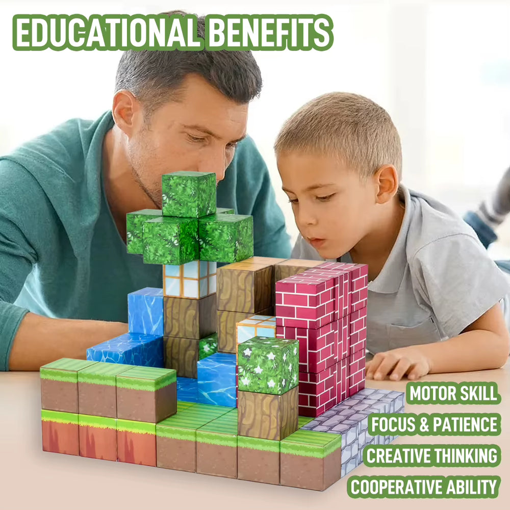 75 Pcs Magnetic Blocks-Build Set for Boys & Girls Age 3+, Sensory Toys for Toddlers Gifts Construction Toys