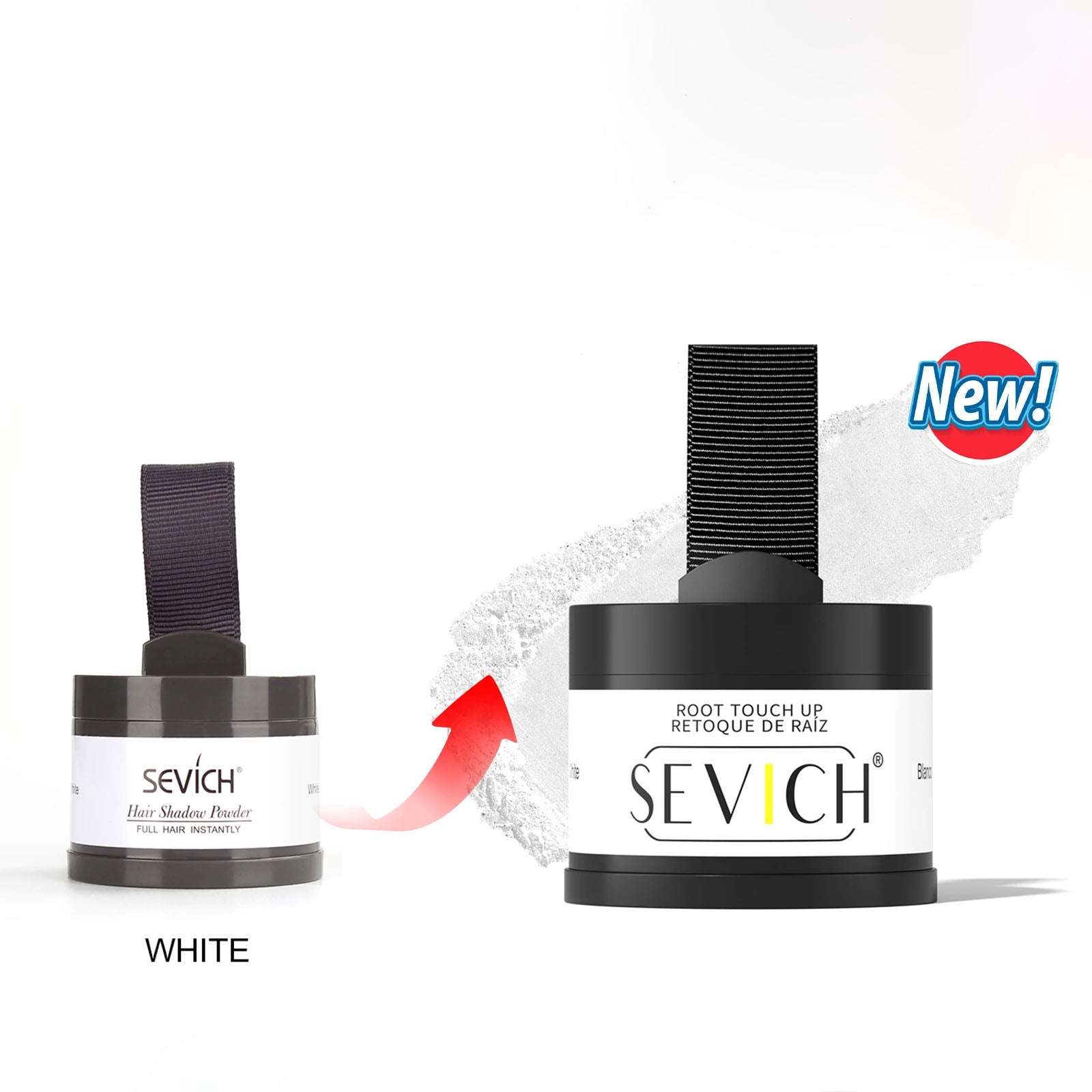 White Hairline Powder - Instant Coverage | 14-Hour Wear in new packaging, ideal for light hair tones and natural scalp coverage.