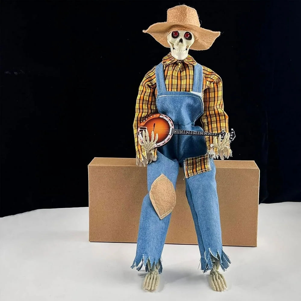 Dueling Hallowen Animated Banjo Skeletons, Set of 2