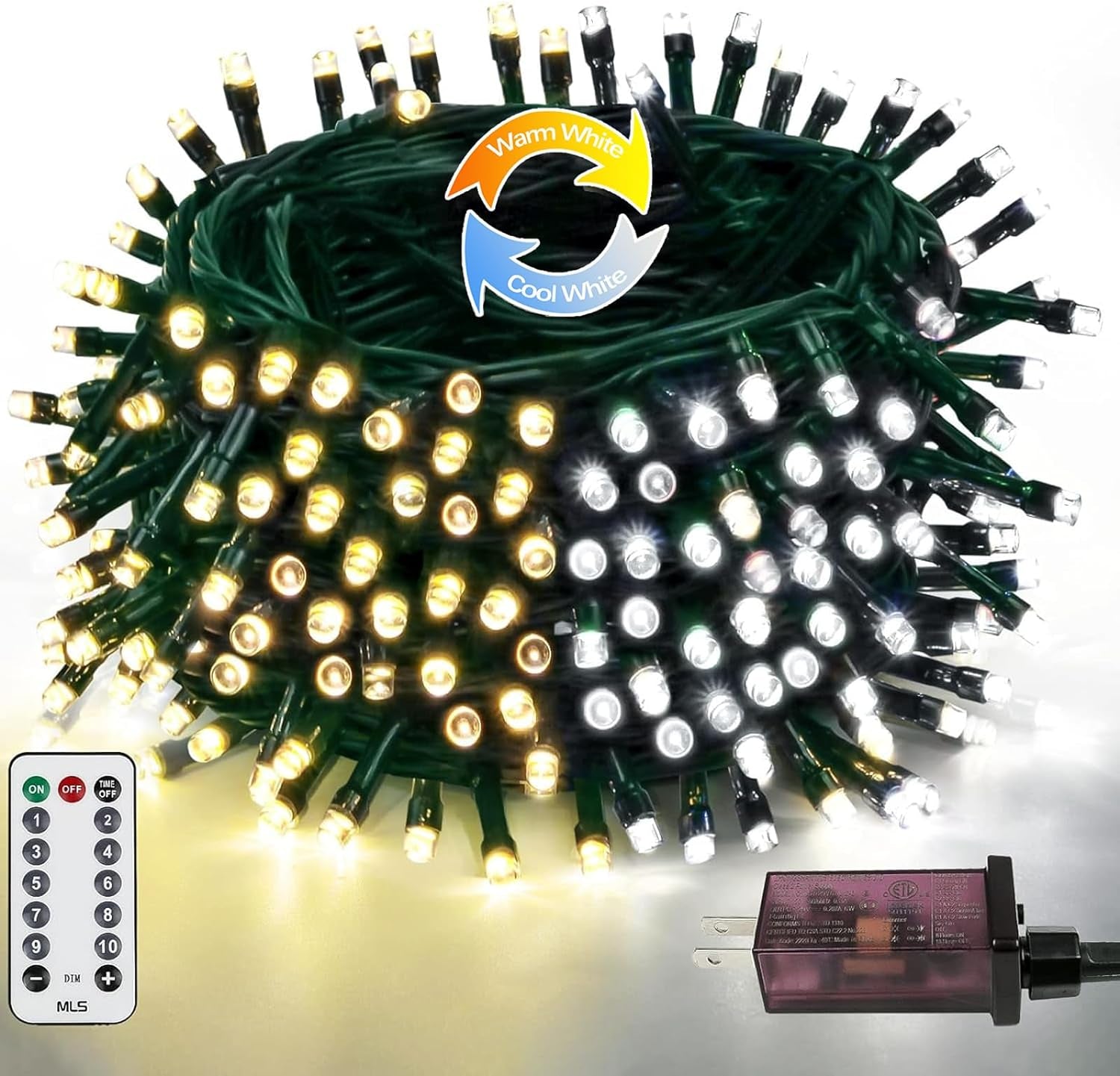 Upgraded 75.8 FT 200 LED Christmas String Lights Outdoor/Indoor, Timer & Memory Function & 8 Modes, Extendable Green Wire Waterproof Fairy String Lights for Xmas Tree Holiday Party Garden (Warm White)