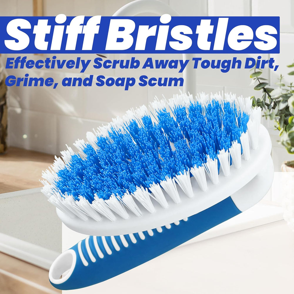Scrub Brush, 2 Pack Household Cleaning Brushes with Stiff Bristles, Scrubbing Brush for Carpet, Shower, Bathtub, Kitchen, Pool Tile, Bathroom Scrubber, Small