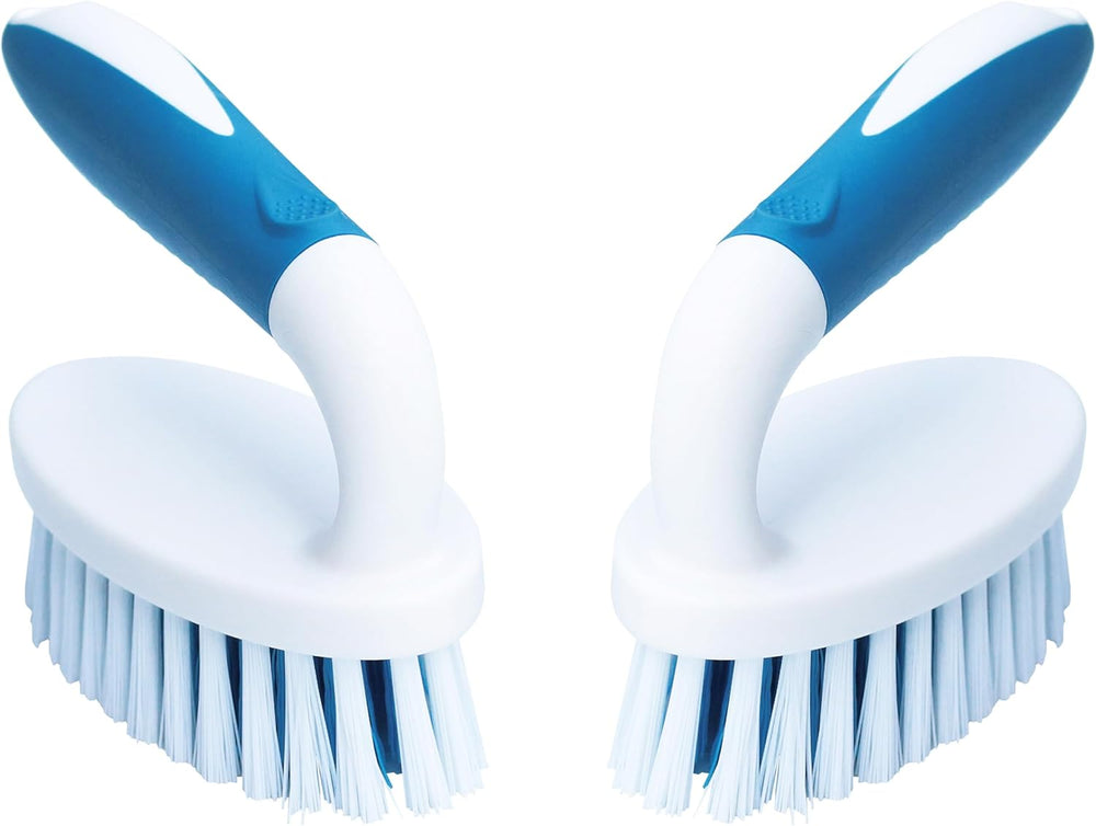 Scrub Brush, 2 Pack Household Cleaning Brushes with Stiff Bristles, Scrubbing Brush for Carpet, Shower, Bathtub, Kitchen, Pool Tile, Bathroom Scrubber, Small