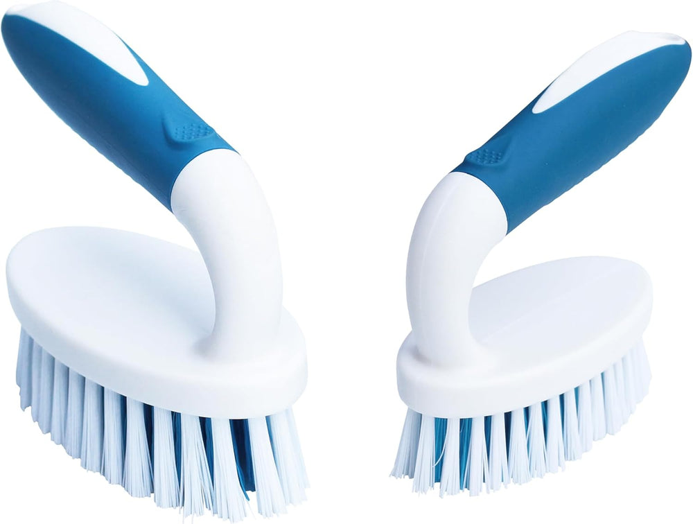 Scrub Brush, 2 Pack Household Cleaning Brushes with Stiff Bristles, Scrubbing Brush for Carpet, Shower, Bathtub, Kitchen, Pool Tile, Bathroom Scrubber, Small