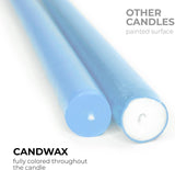 10 Inch Taper Candles - Set of 4 Dripless Unscented Candlesticks - Perfect for Dinner and Household Use - Light Blue