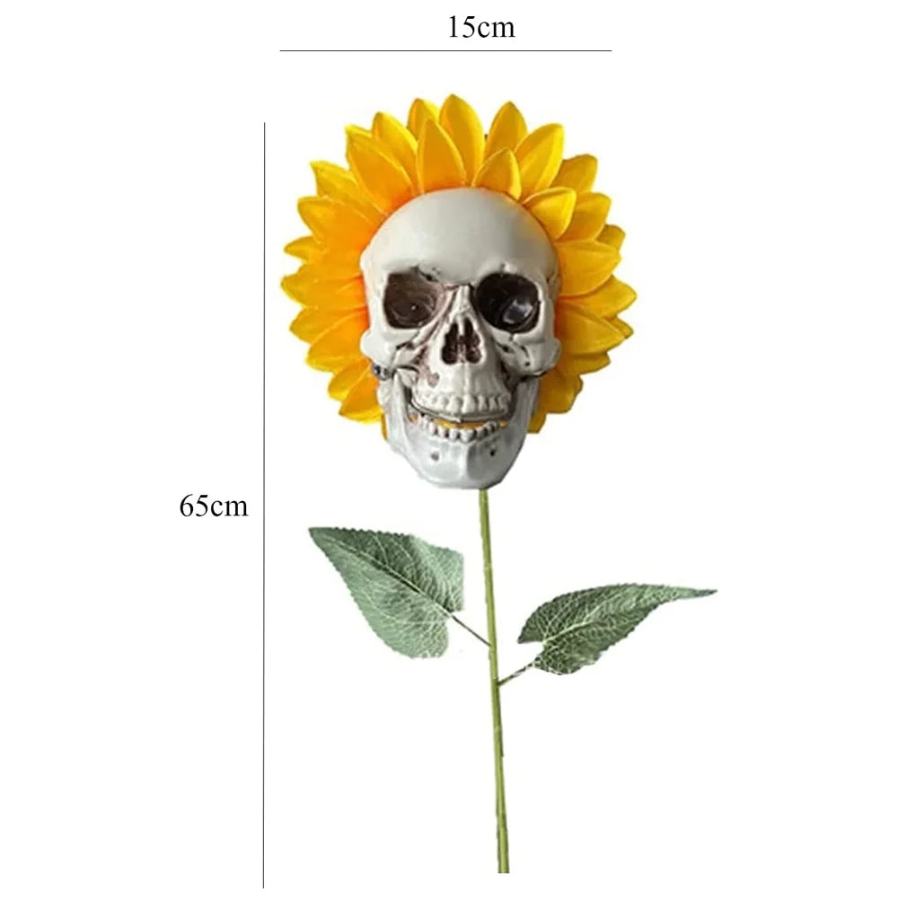 Gothic Sunflower Hallowen PVC Skull Fun Decoration