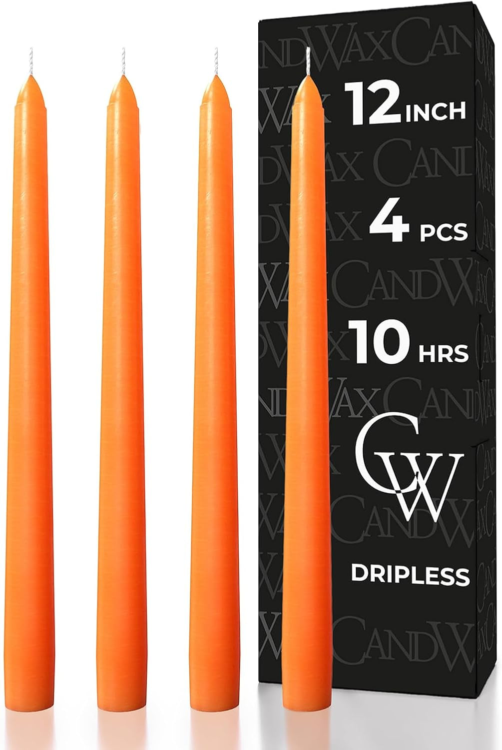 10 Inch Taper Candles - Set of 4 Dripless Unscented Candlesticks - Perfect for Dinner and Household Use - Light Blue