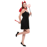 5 Pcs Devil Accessories for Woman, Devil Costume Accessories with Devil Wings, Devil Pitchfork Devil Horns and Tail, Halloween Devil Horns Cosplay Costume for Adults
