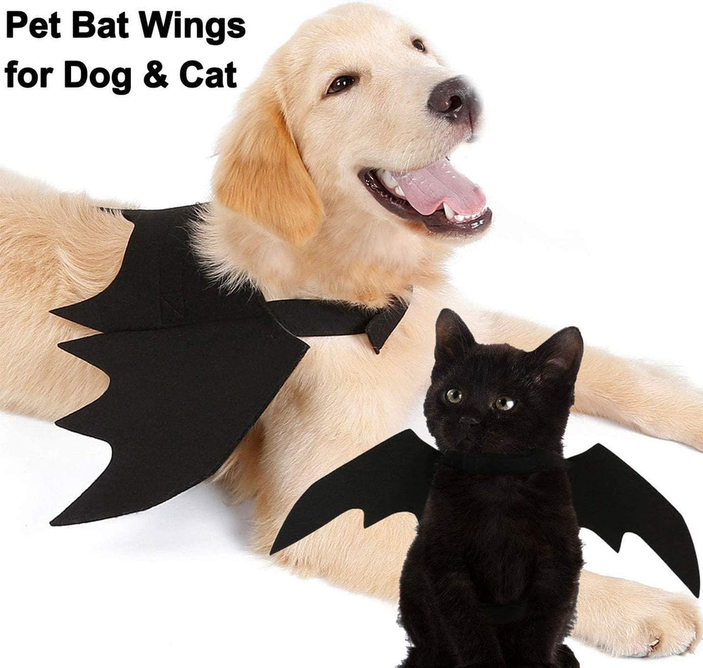 Halloween Dog Costume Pet Bat Wings for Adjustable Funny Cat Bat Wings Party Outfit Cosplay Apparel for Small Medium Large Dogs Doggy (S)
