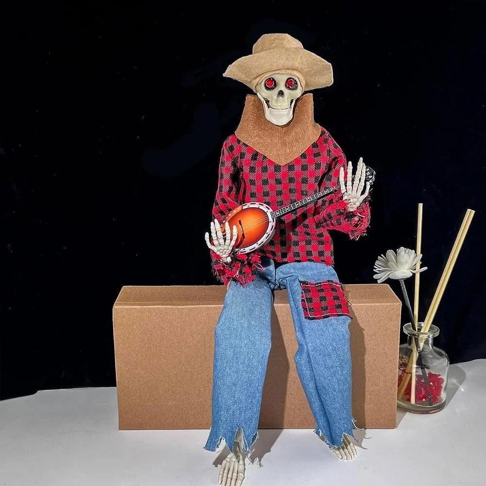 Dueling Hallowen Animated Banjo Skeletons, Set of 2