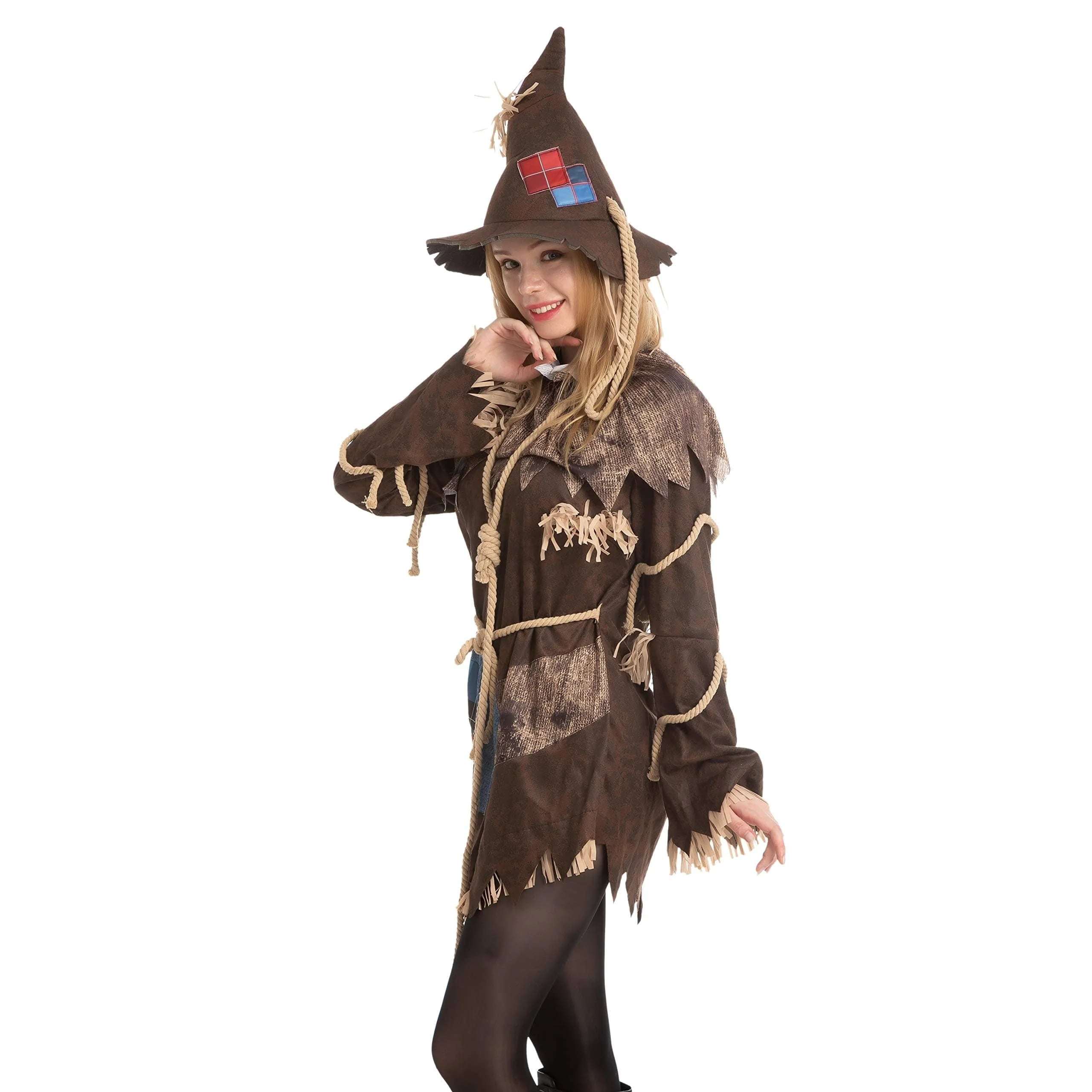 Scary Scarecrow Costume for Adult Women Halloween Dress up Party Cosplay