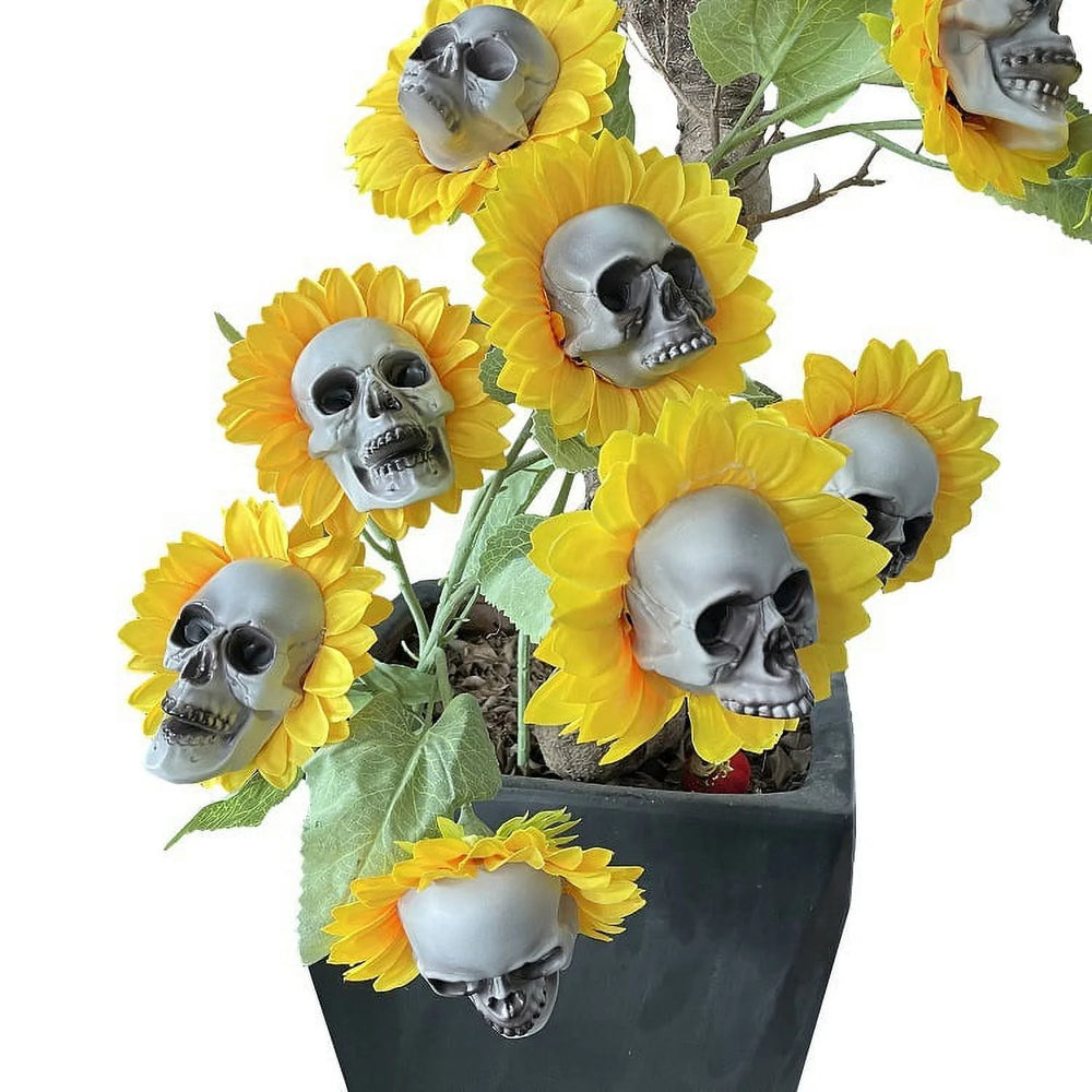 Gothic Sunflower Hallowen PVC Skull Fun Decoration