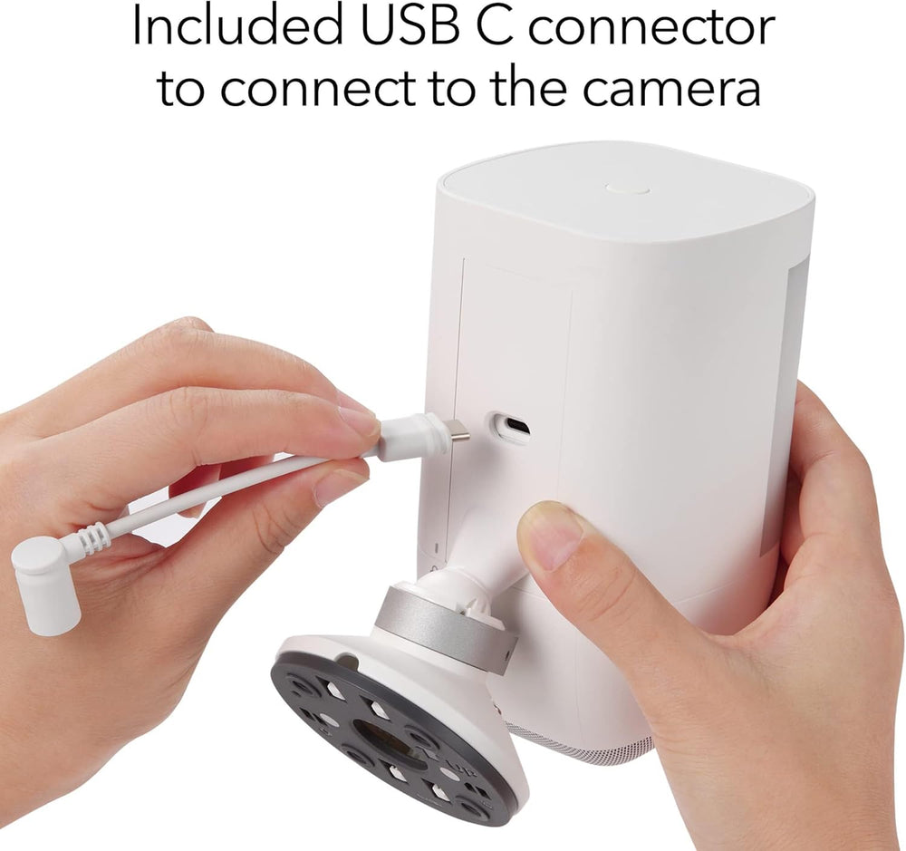 Solar Panel Compatible with Ring Spotlight Cam/Plus/Pro Battery, Stick up Cam/Pro & Outdoor Cam plus Battery - Continuous Power for Ring Surveillance Camera (1-Pack, White)