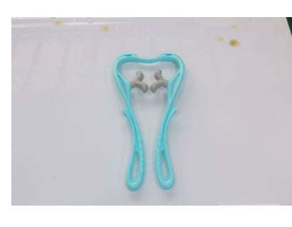 Blue 6 Roller Neck Massager with dual rotating rollers, ideal for relieving neck and shoulder tension.
