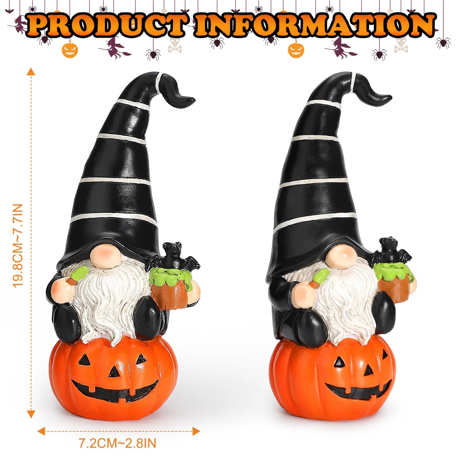 2Pcs Halloween Gnomes, Halloween Gifts, Halloween Decorations Indoor, Halloween Table Decor
