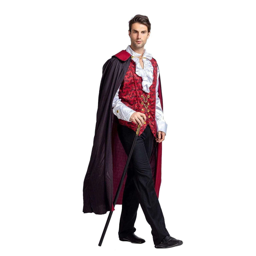 Halloween Vampire Costume Set for Adult Halloween Men'S Vampire Cape, Medieval Costume Party Fancy Dress-Up