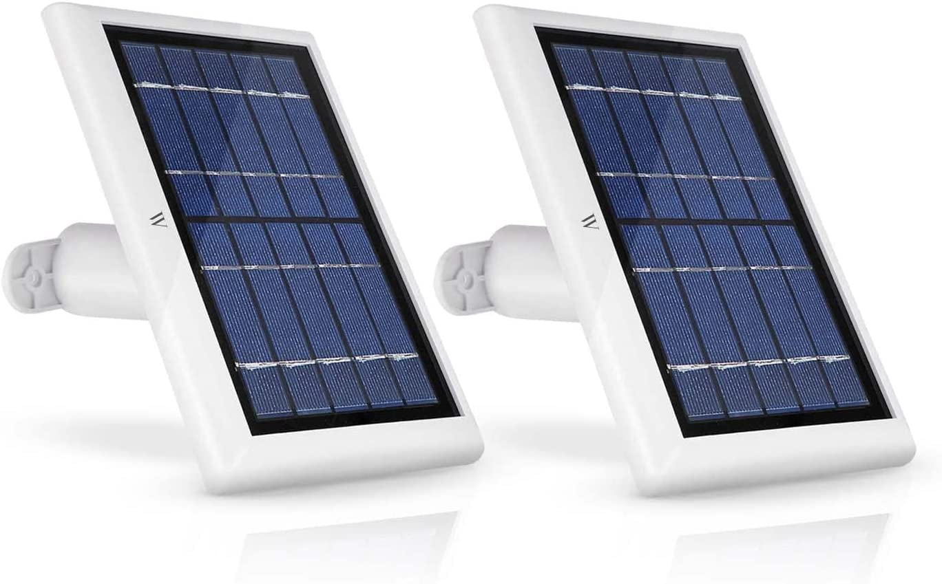 Solar Panel Compatible with Ring Spotlight Cam/Plus/Pro Battery, Stick up Cam/Pro & Outdoor Cam plus Battery - Continuous Power for Ring Surveillance Camera (1-Pack, White)