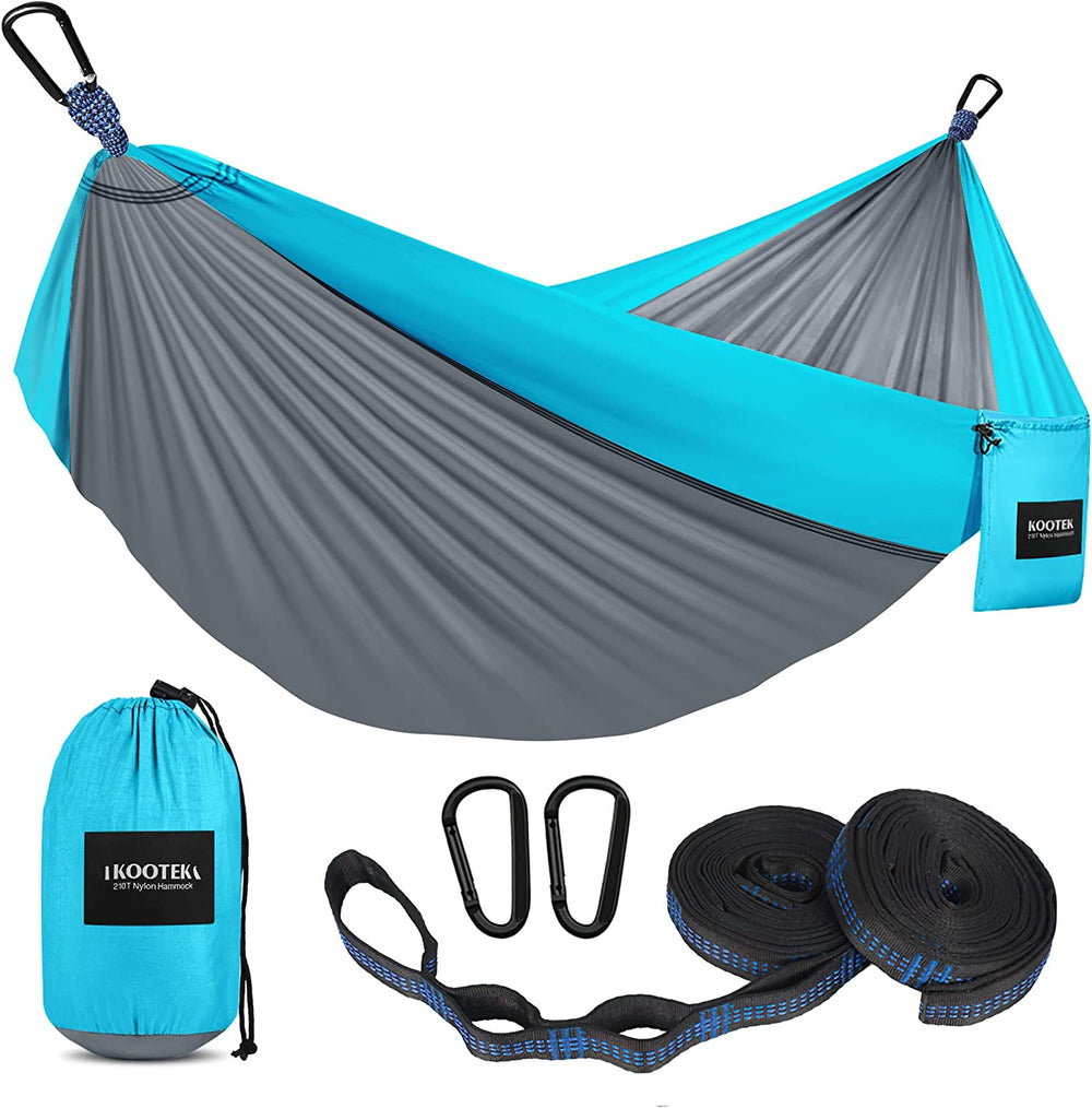 Camping Hammock, Portable Hammocks with Tree Straps & Attached Carry Bag, Camping Essentials Gear, Perfect for outside Indoor Hiking Beach Backpack Travel