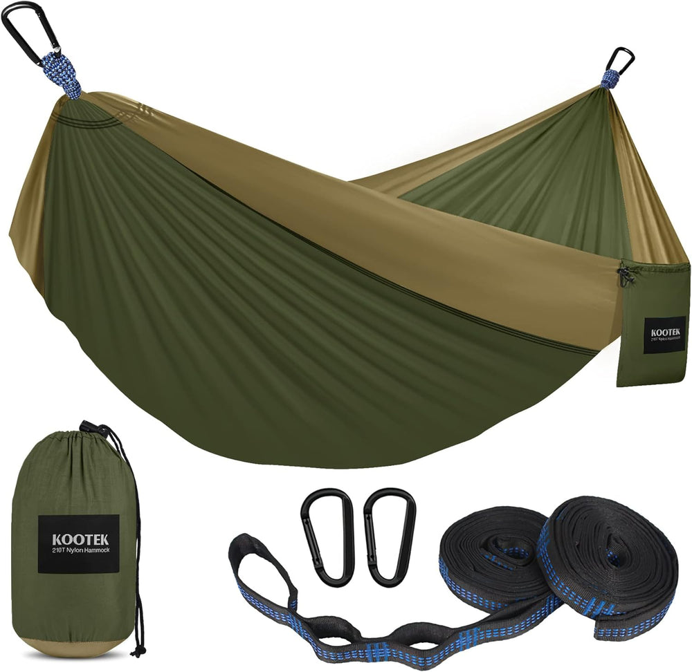 Camping Hammock, Portable Hammocks with Tree Straps & Attached Carry Bag, Camping Essentials Gear, Perfect for outside Indoor Hiking Beach Backpack Travel