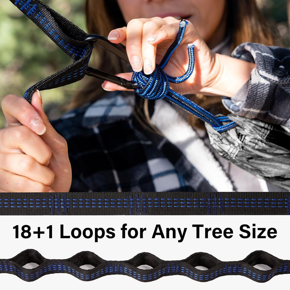 Camping Hammock, Portable Hammocks with Tree Straps & Attached Carry Bag, Camping Essentials Gear, Perfect for outside Indoor Hiking Beach Backpack Travel