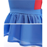 Princess Mario Costume for Girls,Super Brothers Cosplay Halloween Party Dress Up