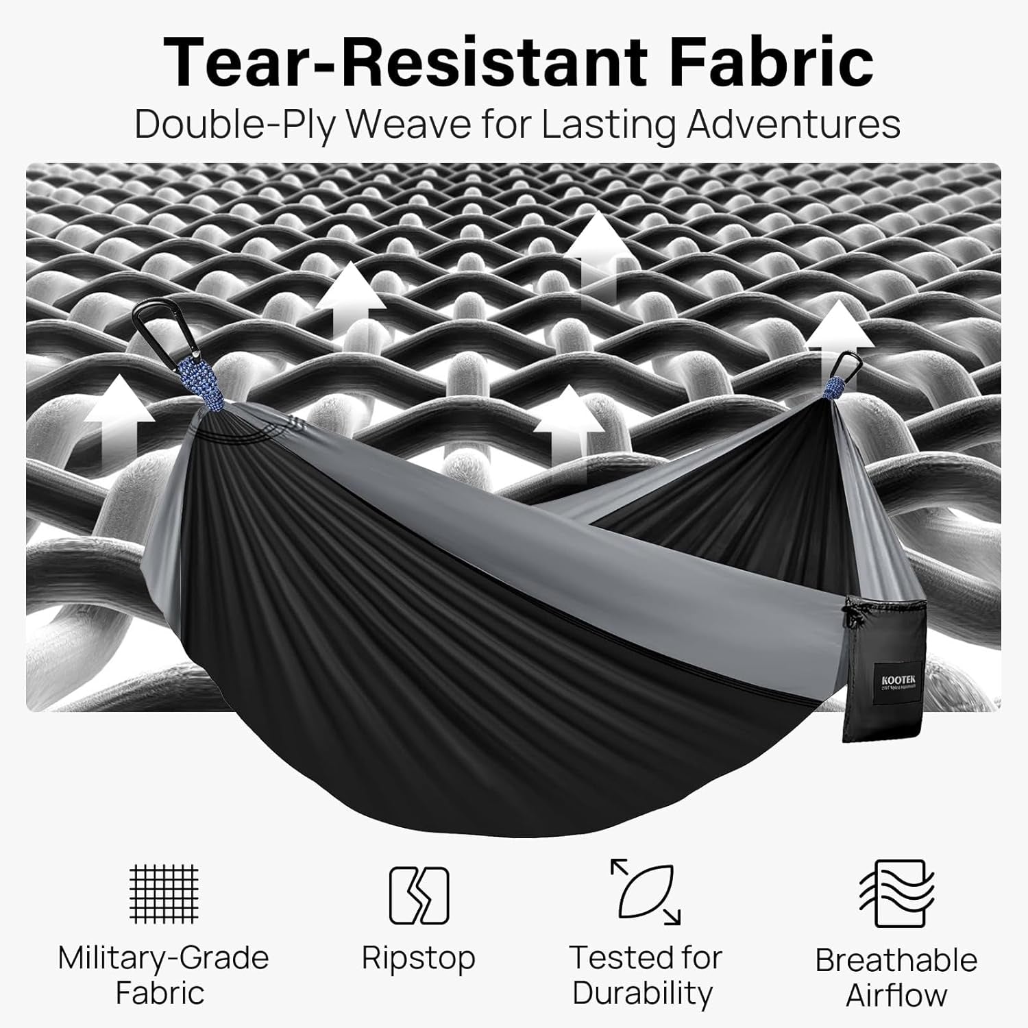 Camping Hammock, Portable Hammocks with Tree Straps & Attached Carry Bag, Camping Essentials Gear, Perfect for outside Indoor Hiking Beach Backpack Travel