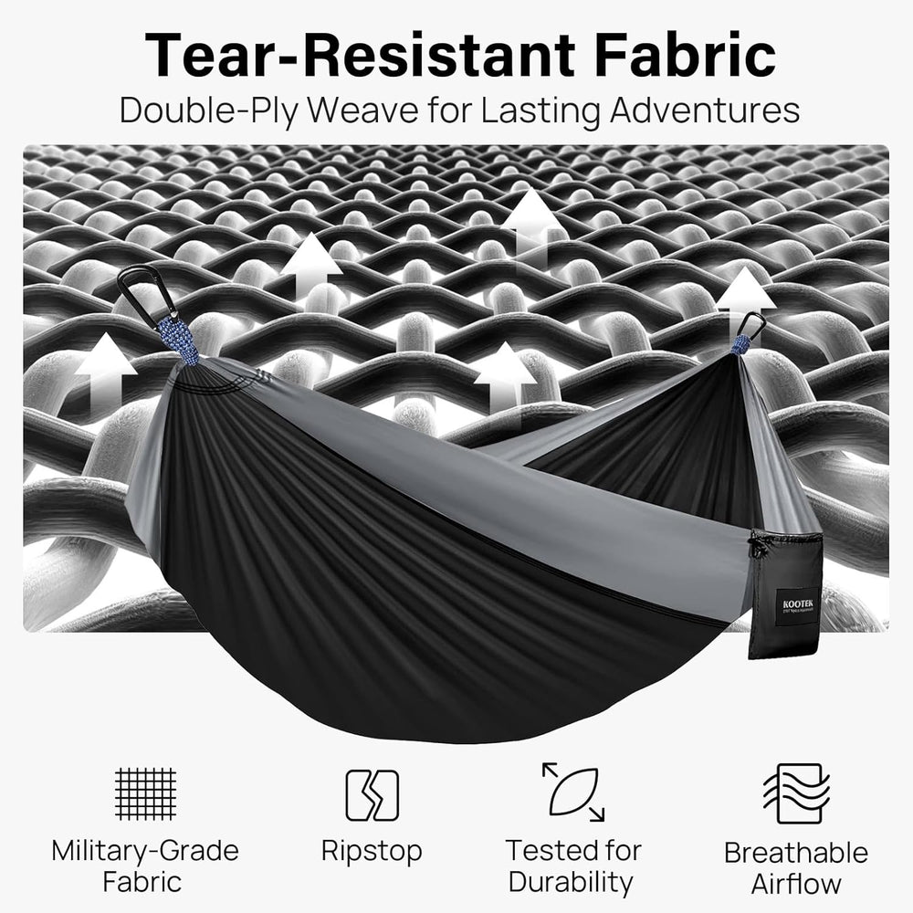 Camping Hammock, Portable Hammocks with Tree Straps & Attached Carry Bag, Camping Essentials Gear, Perfect for outside Indoor Hiking Beach Backpack Travel