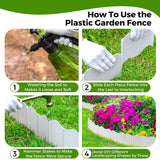 20Pcs Garden Edging Border, Garden Landscape Edging Borders, Plastic Garden Fence Edging, Interlocking Landscaping Edging