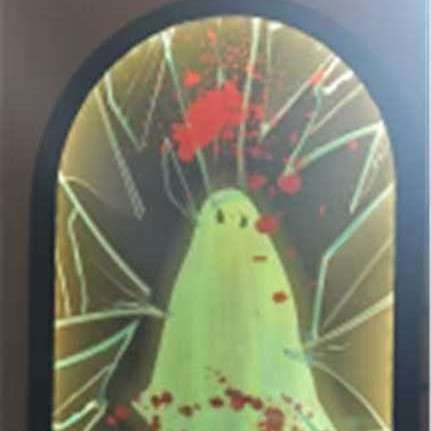 Ghost Holographic Mirror Halloween Decoration