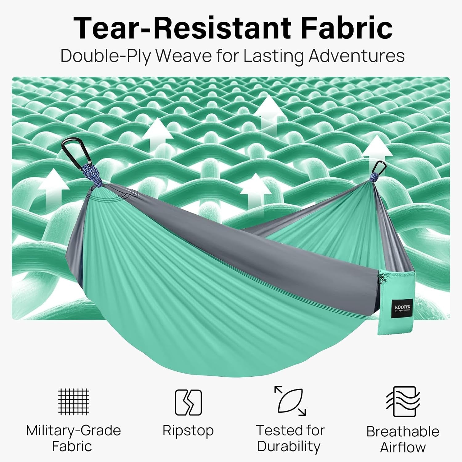 Camping Hammock, Portable Hammocks with Tree Straps & Attached Carry Bag, Camping Essentials Gear, Perfect for outside Indoor Hiking Beach Backpack Travel