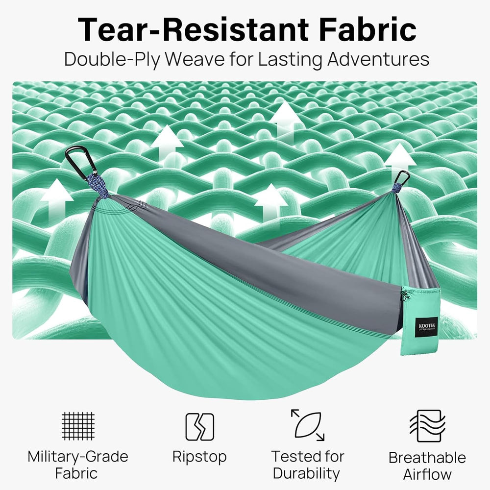 Camping Hammock, Portable Hammocks with Tree Straps & Attached Carry Bag, Camping Essentials Gear, Perfect for outside Indoor Hiking Beach Backpack Travel